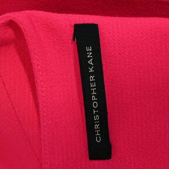 Christopher Kane Size 8 Wool Neon Pink Pleated Sleeveless Mini Dress - Picture 5 of 8